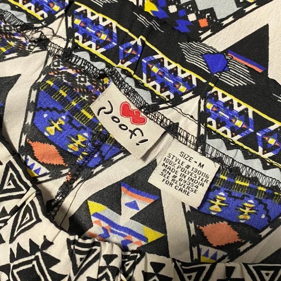 Poof! Aztec Festival Wide Leg Pants Size Medium - Picture 3 of 4